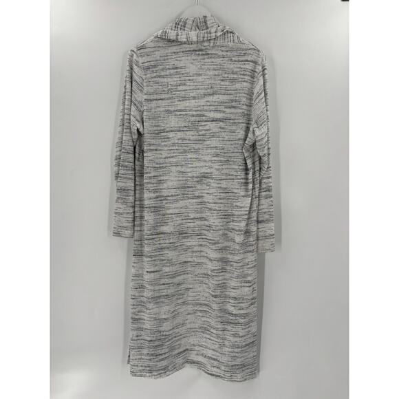 Magaschoni Duster Cardigan Sweater Womens XL Heather Gray Stretchy Knit Open - Picture 9 of 15